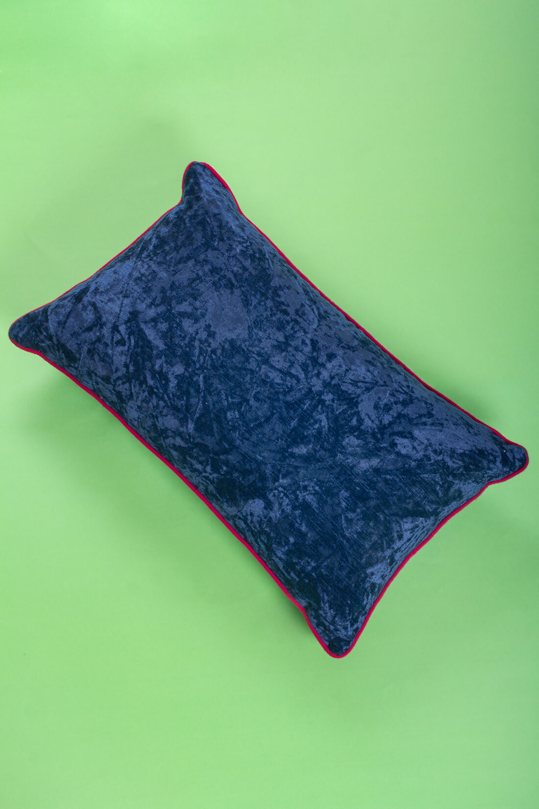 Kantha embroidery Velvet cushion (Navy blue)